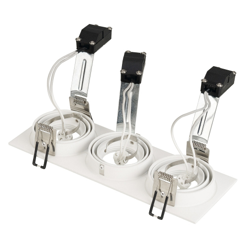 SLV NEW TRIA III MR16 Downlight, rechteckig, mattweiss, max. 3x50W, inkl. Clipfedern