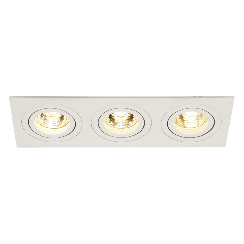 SLV NEW TRIA III MR16 Downlight, rechteckig, mattweiss, max. 3x50W, inkl. Clipfedern