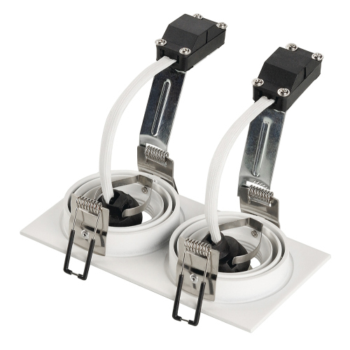 SLV NEW TRIA II GU10 Downlight, rechteckig, mattweiss, max. 2x50W, inkl. Clipfedern