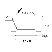 NEW TRIA II GU10 Downlight, rechteckig, mattweiss, max. 2x50W, inkl. Clipfedern