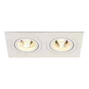 NEW TRIA II GU10 Downlight, rechteckig, mattweiss, max. 2x50W, inkl. Clipfedern