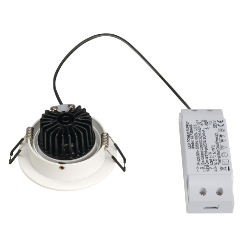 SLV NEW TRIA LED DL ROUND Set, Downlight, mattweiss, 6W, 38°, 3000K, inkl. Treiber, Clipfed.