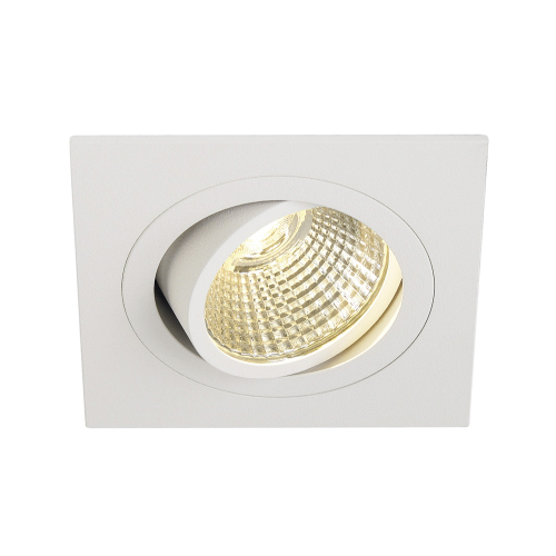 SLV NEW TRIA LED DL SQUARE Set, Downlight, mattweiss, 6W, 38°, 3000K, inkl. Treiber, Clipfed.