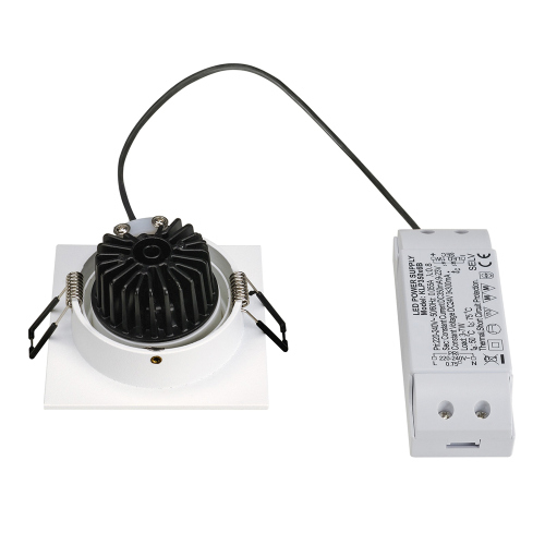 SLV NEW TRIA LED DL SQUARE Set, Downlight, mattweiss, 6W, 38°, 3000K, inkl. Treiber, Clipfed.