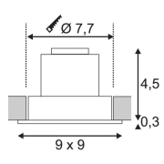 NEW TRIA LED DL SQUARE Set, Downlight, mattweiss, 6W, 38°, 3000K, inkl. Treiber, Clipfed.