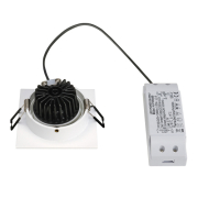 NEW TRIA LED DL SQUARE Set, Downlight, mattweiss, 6W, 38°, 3000K, inkl. Treiber, Clipfed.
