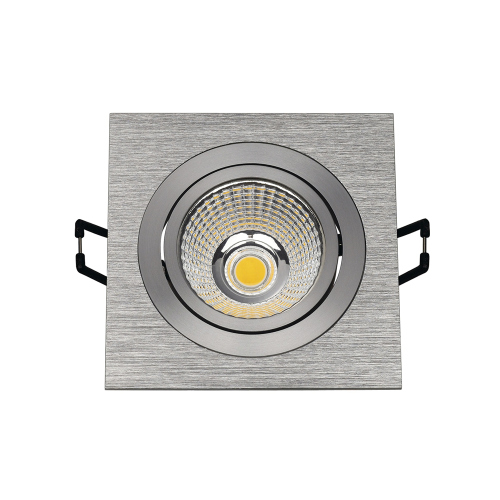 SLV NEW TRIA LED DL SQUARE Set, Downlight, alu-brushed,6W,38°, 3000K, inkl. Treiber, Clipfed.