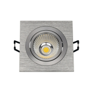 NEW TRIA LED DL SQUARE Set, Downlight, alu-brushed,6W,38°, 3000K, inkl. Treiber, Clipfed.