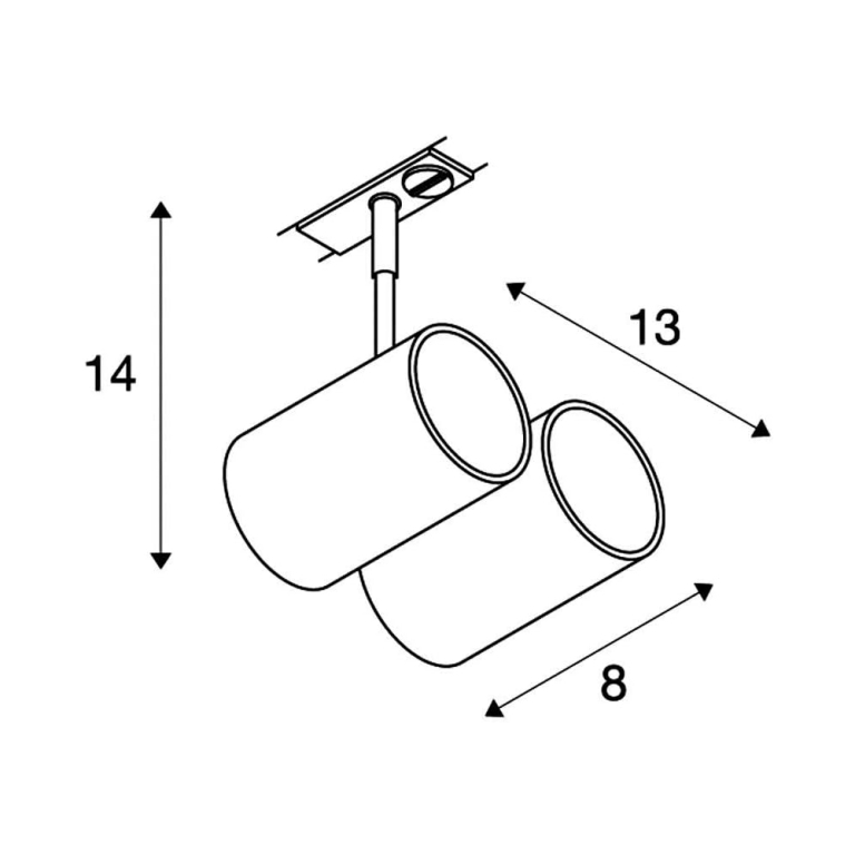 SLV BIMA II Spot weiß matt zweiflammig für 1Phasen-Stromschiene QPAR51 inkl. 1Phasen-Adapter