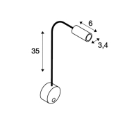 DIO FLEX PLATE LED Wandleuchte chrom, 1x1W, warmweiss, 3000K