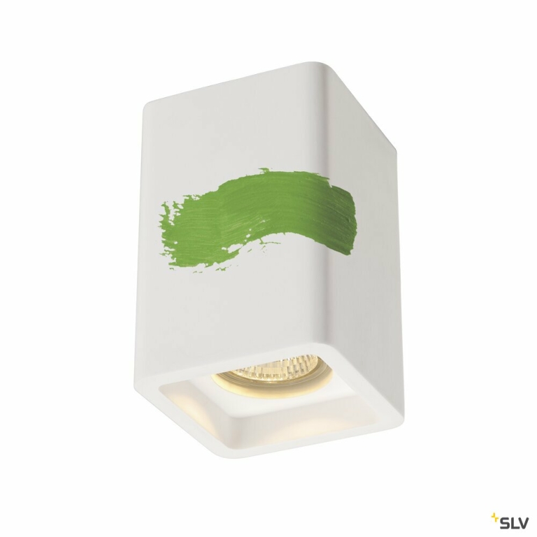 SLV PLASTRA Gipsleuchte Deckenleuchte eckig QPAR51 1x GU10 max. 35W