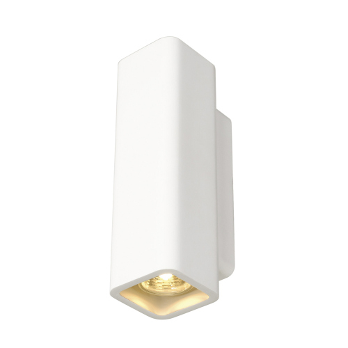 SLV PLASTRA Wandleuchte, WL-1, eckig, weisser Gips, 2xGU10, max.35W