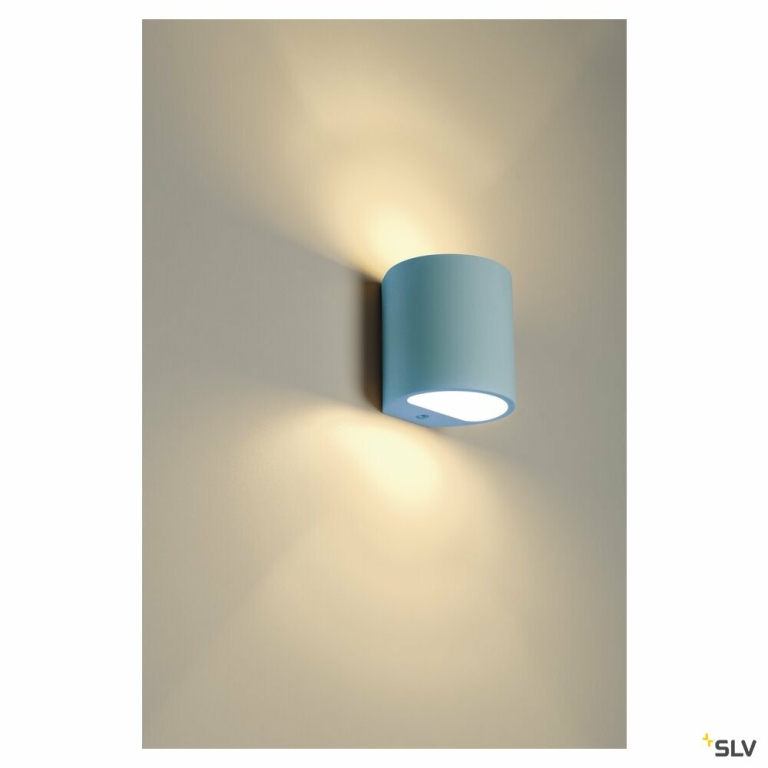 SLV PLASTRA Wandleuchte, GL 104 ROUND, weisser Gips, G9, max. 42W