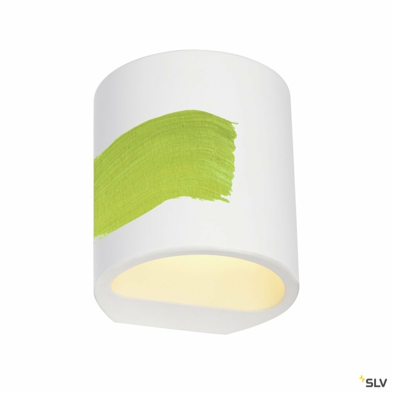 SLV PLASTRA Wandleuchte, GL 104 ROUND, weisser Gips, G9, max. 42W