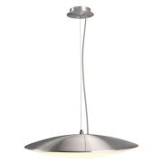 ELSU Pendelleuchte, alu brushed, satiniertes Glas, 1x T8 Ring 32W