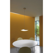 ELSU Pendelleuchte, alu brushed, satiniertes Glas, 1x T8 Ring 32W