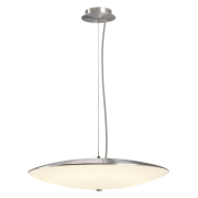 ELSU Pendelleuchte, alu brushed, satiniertes Glas, 1x T8 Ring 32W