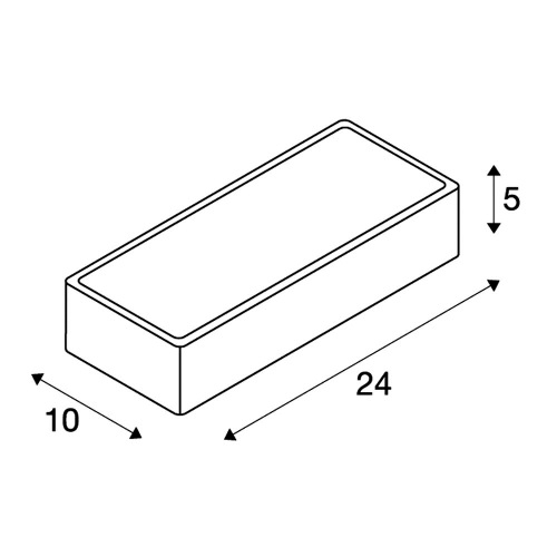 SLV Wandleuchte, WL 149 R7s, rechteckig, mattweiss, 78mm, max. 60W, up/down