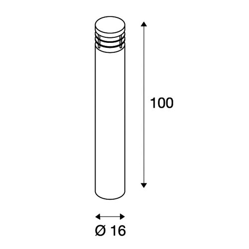 SLV VAP 100 Stehleuchte, rund, Edelstahl 304, E27, max. 23W, IP44
