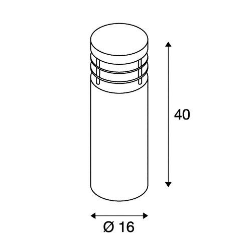 SLV VAP 40 Stehleuchte, rund, Edelstahl 304, E27, max. 23W, IP44
