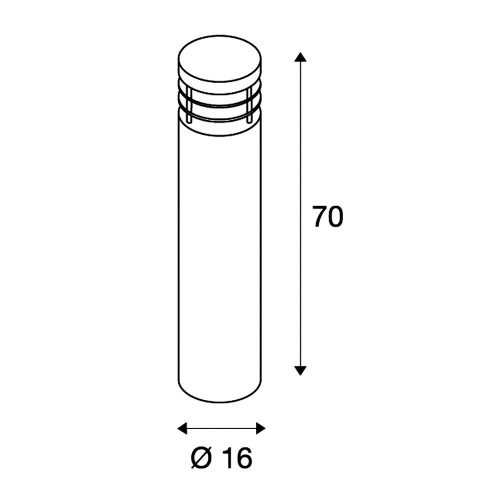 SLV VAP 70 Stehleuchte, rund, Edelstahl 304, E27, max. 23W, IP44