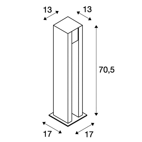 SLV ARROCK SLOT GU10 Stehleuchte, eckig, Granit, salt & pepper, max. 4W LED
