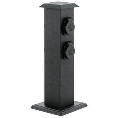 GARTEN-STECKDOSENSÄULE SCHWARZ PARK 4
