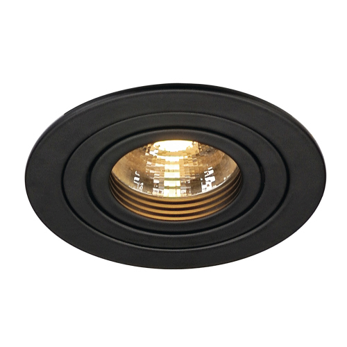 SLV NEW TRIA GU10 ROUND Downlight, mattschwarz, max. 50W, inkl. Blattfedern