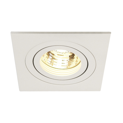 SLV NEW TRIA I GU10 Downlight, eckig, mattweiss, max. 50W, inkl. Blattfedern