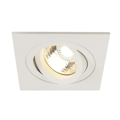 SLV NEW TRIA I GU10 Downlight, eckig, mattweiss, max. 50W, inkl. Blattfedern