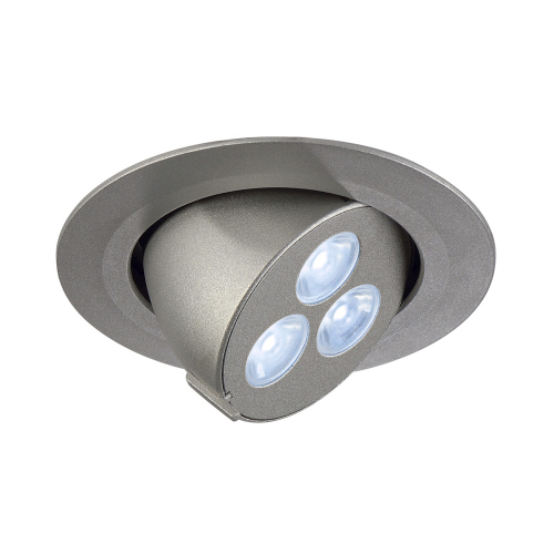 SLV TRITON 3 GIMBLE Downlight, rund, silber eloxiert, 3x1W LED, neutralweiss, schwenkbar