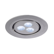 TRITON 3 GIMBLE Downlight, rund, silber eloxiert, 3x1W LED, neutralweiss, schwenkbar