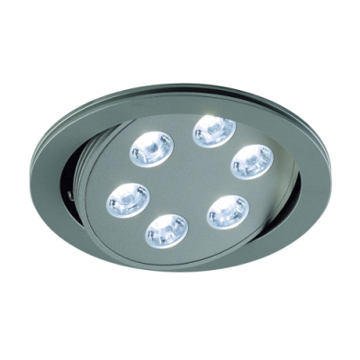 TRITON 6 Downlight, rund, silber eloxiert, 6x3W LED,...