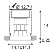 NEW TRIA DLMI SQUARE Downlight, mattweiss, 3000K, 60°