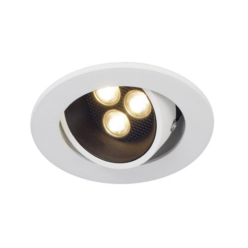 SLV TRITON HORN 3 SET, Downlight, rund, mattweiss, 3x1W LED, 3000K, 12°