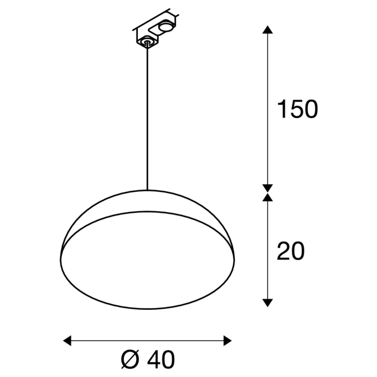 SLV FORCHINI M Pendelleuchte, 40cm rund, schwarz/gold, E27, inkl. 3Phasen-Adapter