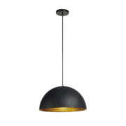 FORCHINI M Pendelleuchte, PD-2, 40cm, rund, schwarz/ gold, E27, max. 40W