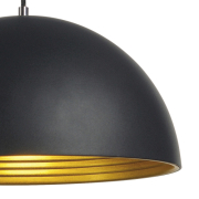 FORCHINI M Pendelleuchte, PD-2, 40cm, rund, schwarz/ gold, E27, max. 40W