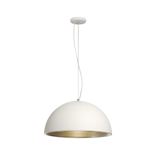 SLV FORCHINI M Pendelleuchte, PD-1, 50cm, rund, weiss/ silber, E27, max. 40W