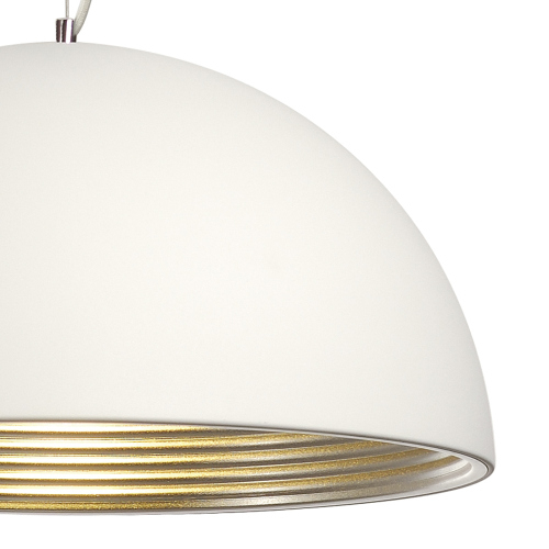 SLV FORCHINI M Pendelleuchte, PD-1, 50cm, rund, weiss/ silber, E27, max. 40W
