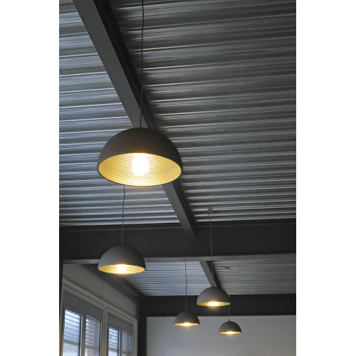 SLV FORCHINI M Pendelleuchte, PD-1, 50cm, rund, schwarz/ gold, E27, max. 40W