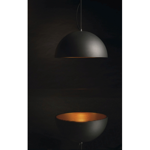SLV FORCHINI M Pendelleuchte, PD-1, 50cm, rund, schwarz/ gold, E27, max. 40W