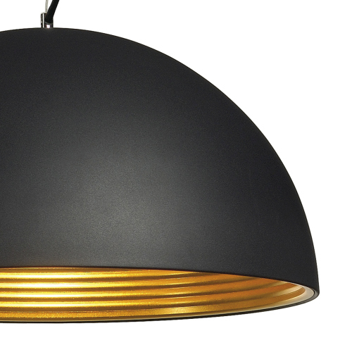 SLV FORCHINI M Pendelleuchte, PD-1, 50cm, rund, schwarz/ gold, E27, max. 40W