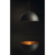 FORCHINI M Pendelleuchte, PD-1, 50cm, rund, schwarz/ gold, E27, max. 40W