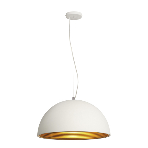 SLV FORCHINI M Pendelleuchte, PD-1, 50cm, rund, weiss/gold, E27, max. 40W