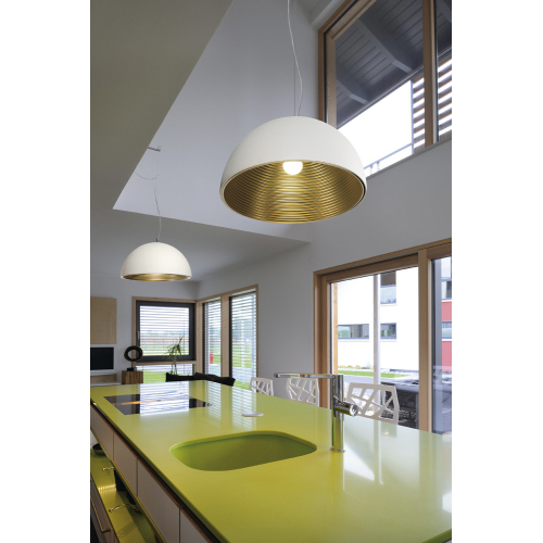 SLV FORCHINI M Pendelleuchte, PD-1, 50cm, rund, weiss/gold, E27, max. 40W