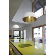 FORCHINI M Pendelleuchte, PD-1, 50cm, rund, weiss/gold, E27, max. 40W