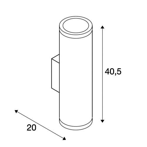 SLV ROX PRO G8,5 Wandleuchte, anthrazit, 2x35W, IP44