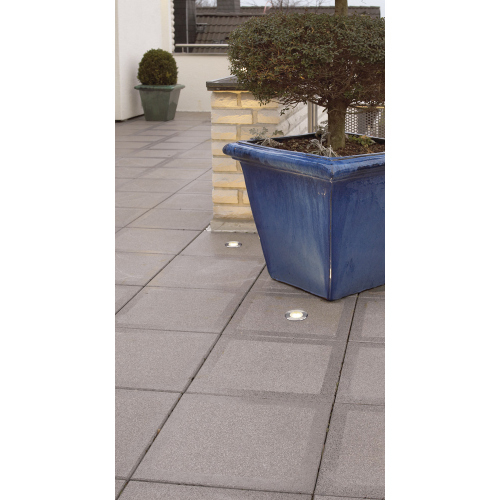 SLV DASAR FLAT LED 230V Bodeneinbaustrahler, rund, 4,3W LED, warmweiss, Edelstahlblende