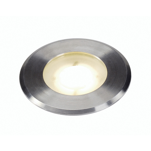 SLV DASAR FLAT LED 230V Bodeneinbaustrahler, rund, 4,3W LED, warmweiss, Edelstahlblende